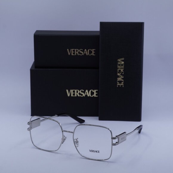 Versace VE1303D 1000 Square Eyeglasses - Silver 56mm - Picture 1 of 10